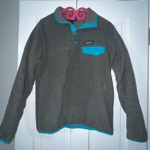 Patagonia Women's Lightweight Synchilla Snap-t Fleece Pullover Small S Gray Teal